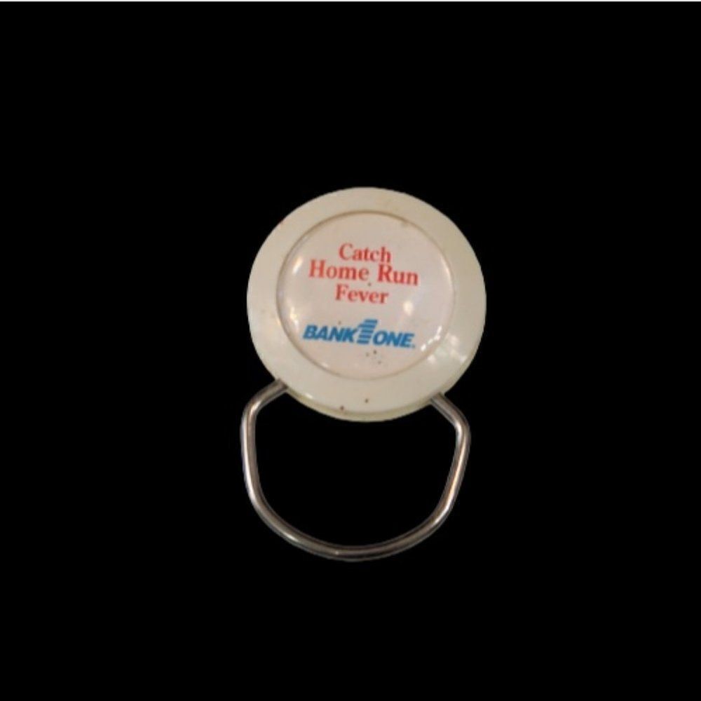 Vintage Bank 1 One Advertising Keyring Catch Home Run Fever Key Holder